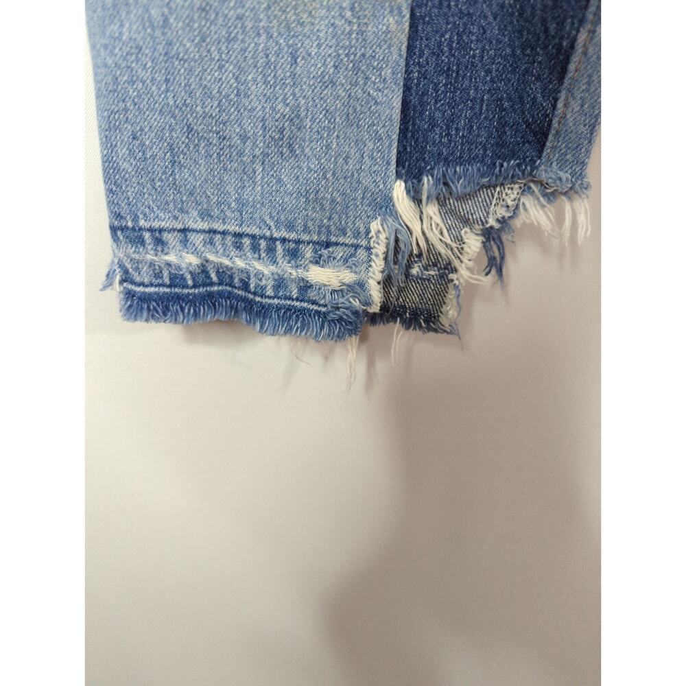 Frame Denim Nouveau Le Mix Jeans Colorblocked Distressed Cropped Size 26 - Picture 12 of 16